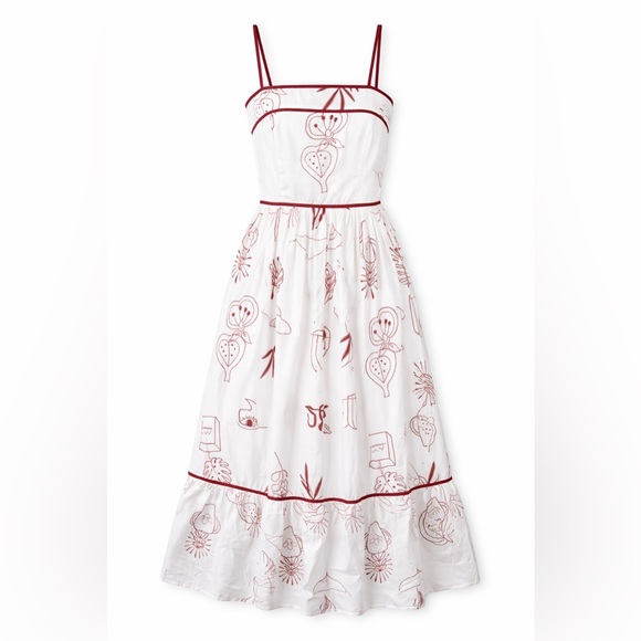 Moon River Dresses & Skirts - Moon‎ River cottagecore Coquette Midi Dress Romantic Euro Summer Sundress- small